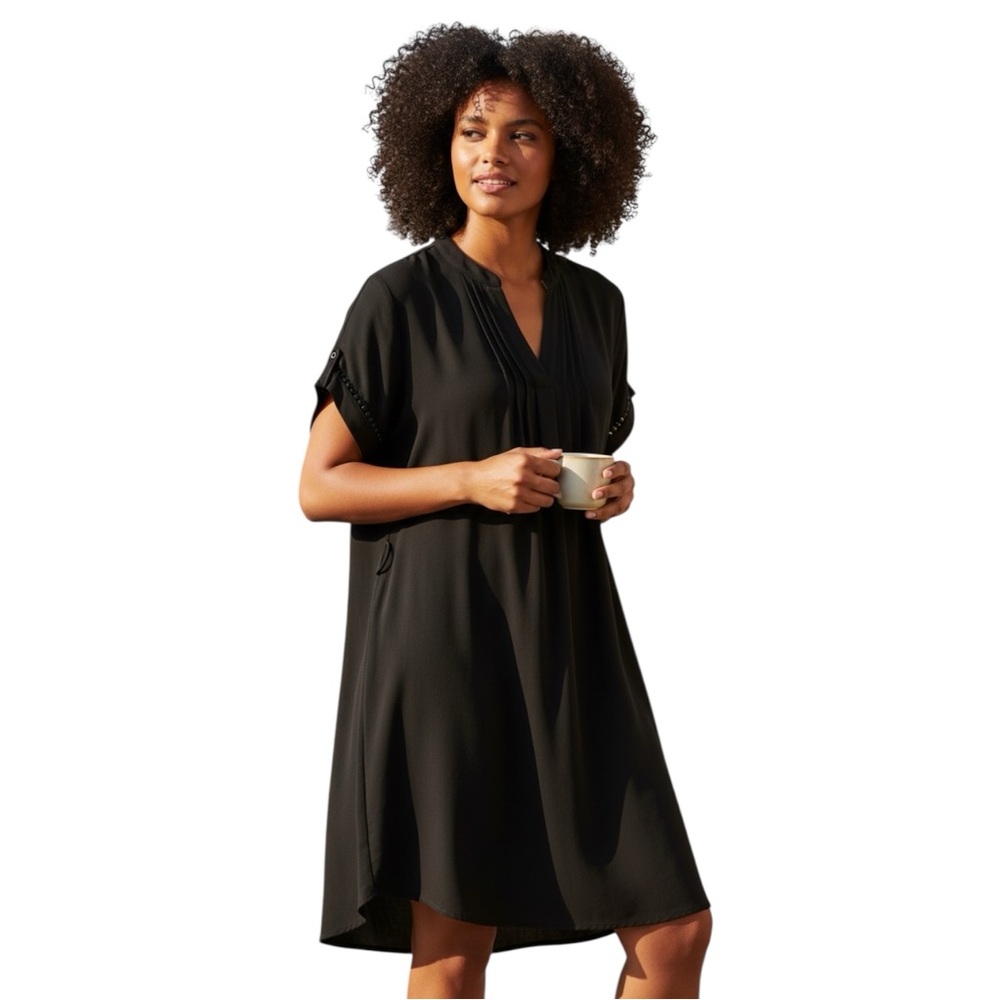Zenobia Black Short Sleeve Plus Size Cocktail Dress size 1XL